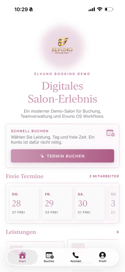 Customer App Startseite